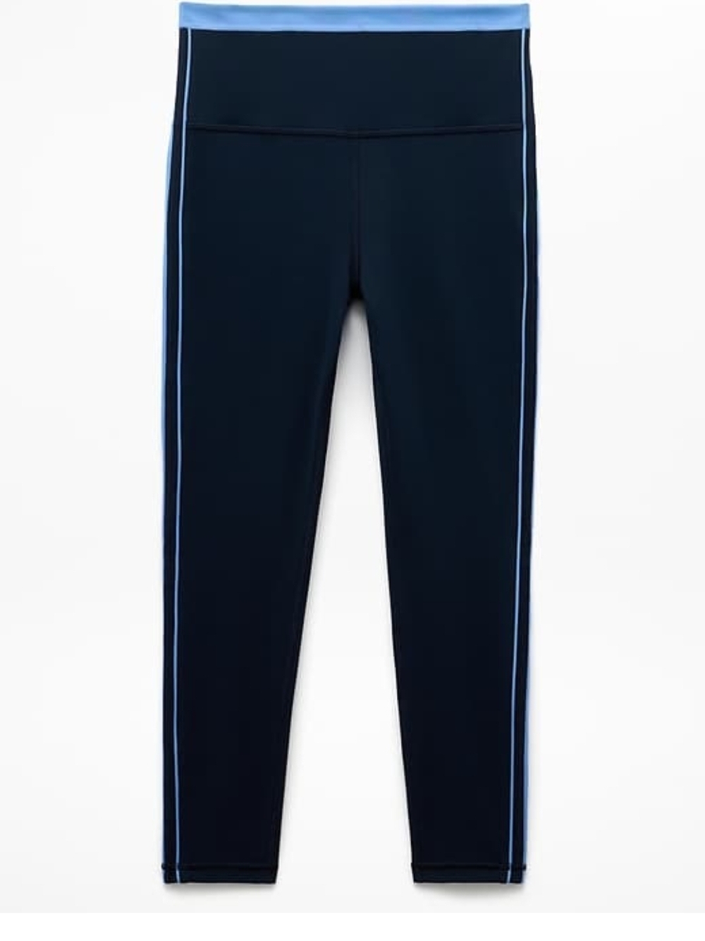 Athleta Navy Leggings with Light Blue Racing Sports Stripe. NWT. XXL